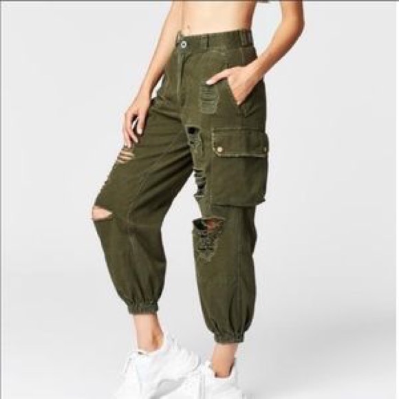 LF Green Cargo Pants (size Aussi 8 / US 4) - Picture 2 of 7
